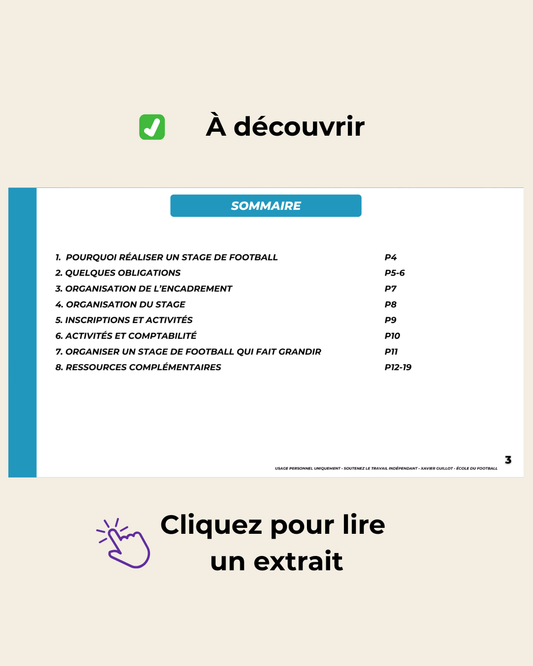 Organiser un stage de football