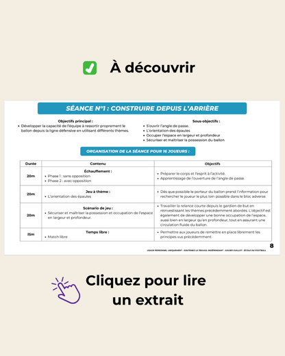 Construire depuis l’arrière :  Principes et bases tactiques