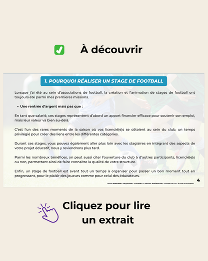 Organiser un stage de football