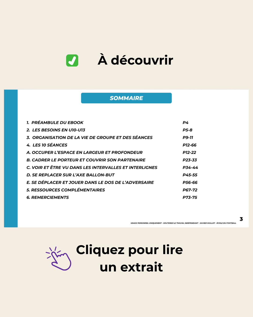 10 séances U10 à U13